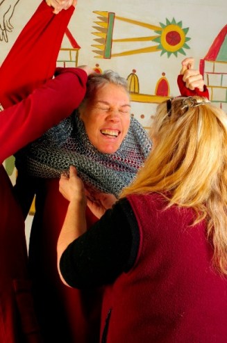 anne getting into mail shirt resize